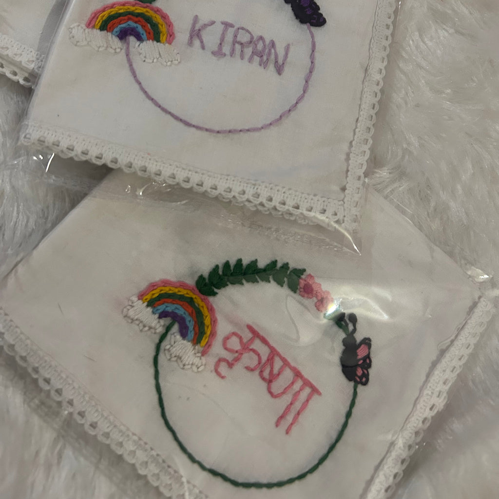 Hand Embroidered Hanky for Her