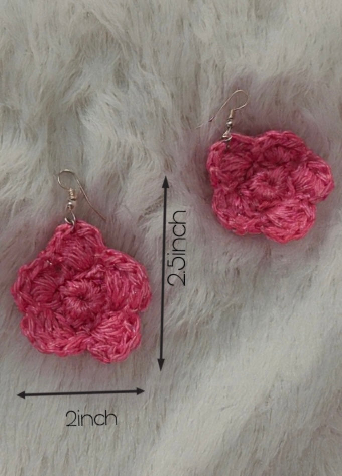 Crochet Floral Earrings
