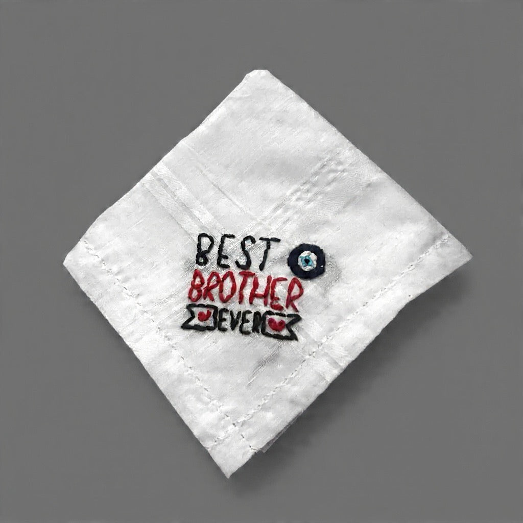 Hand Embroidered Hanky For Brother