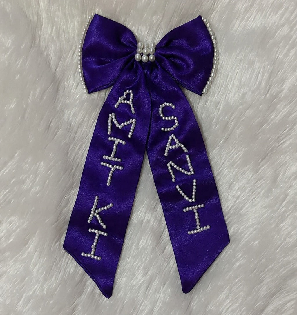 Personalized Satin Name Bow