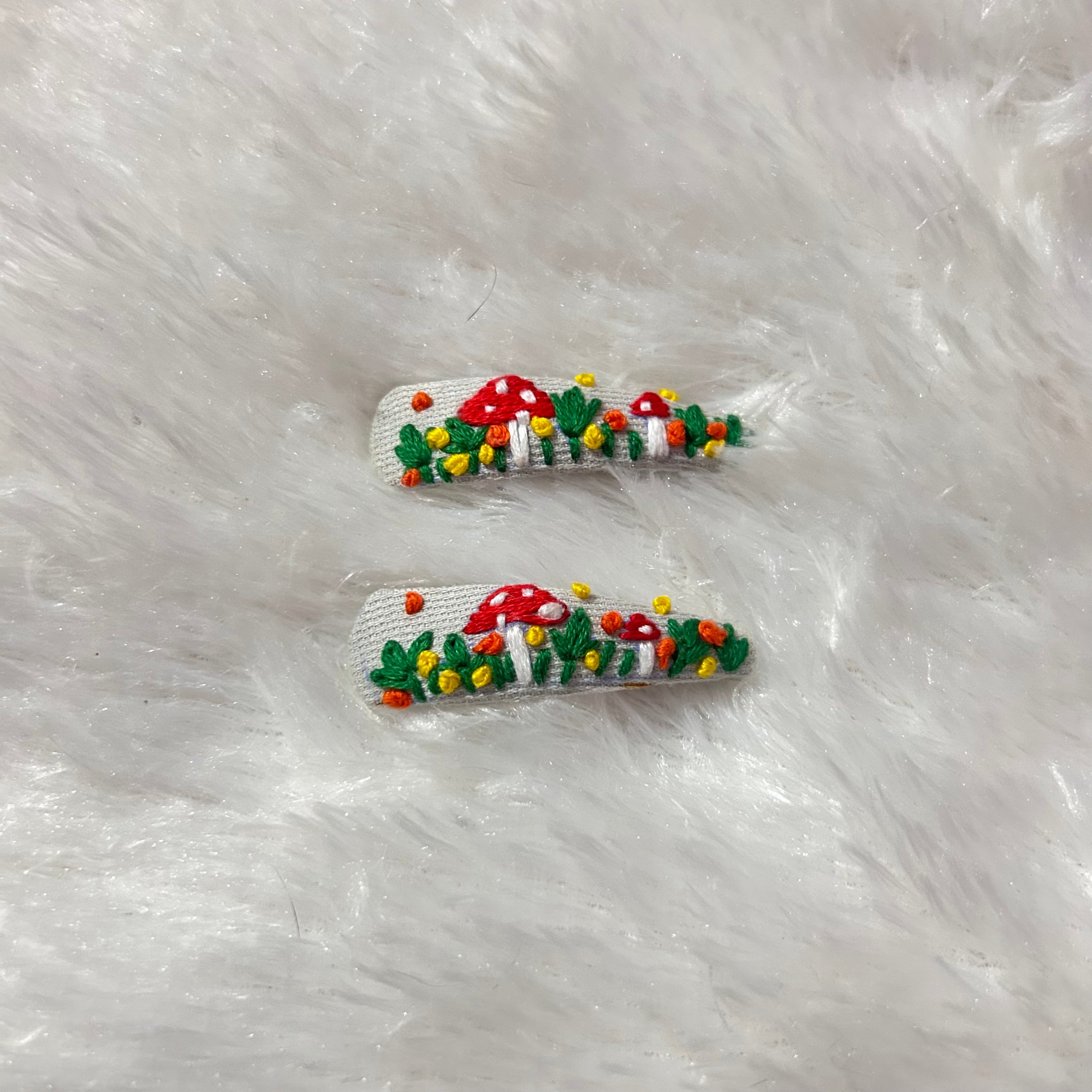 Hand Embroidered Tic-tac Hairpins