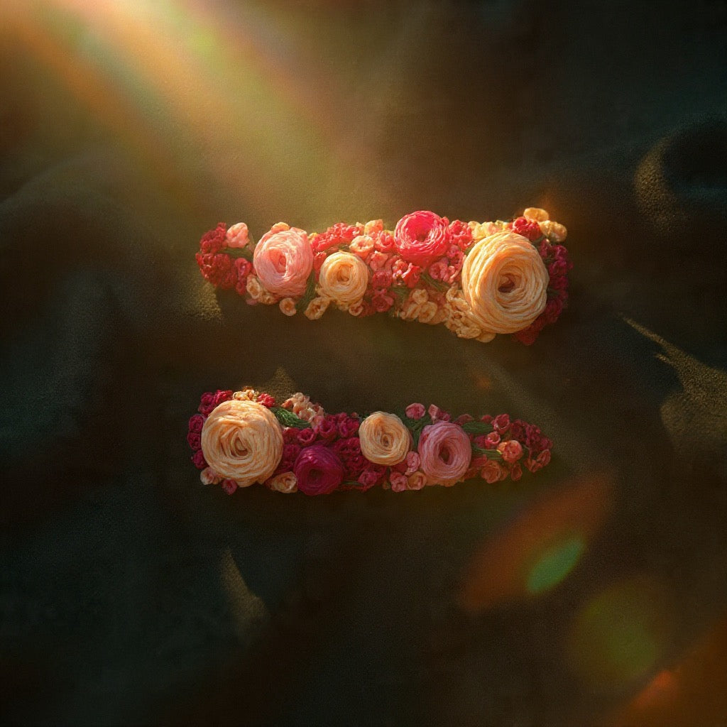 Rose Cluster Hair Clips