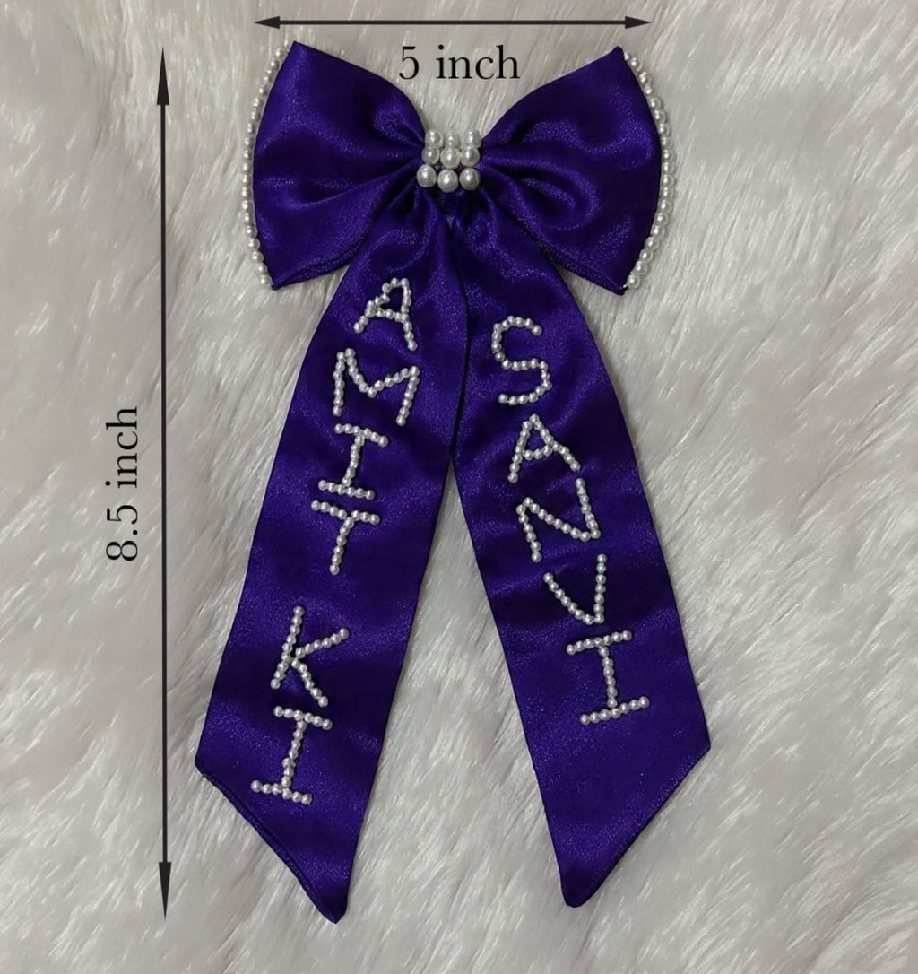 Personalized Satin Name Bow