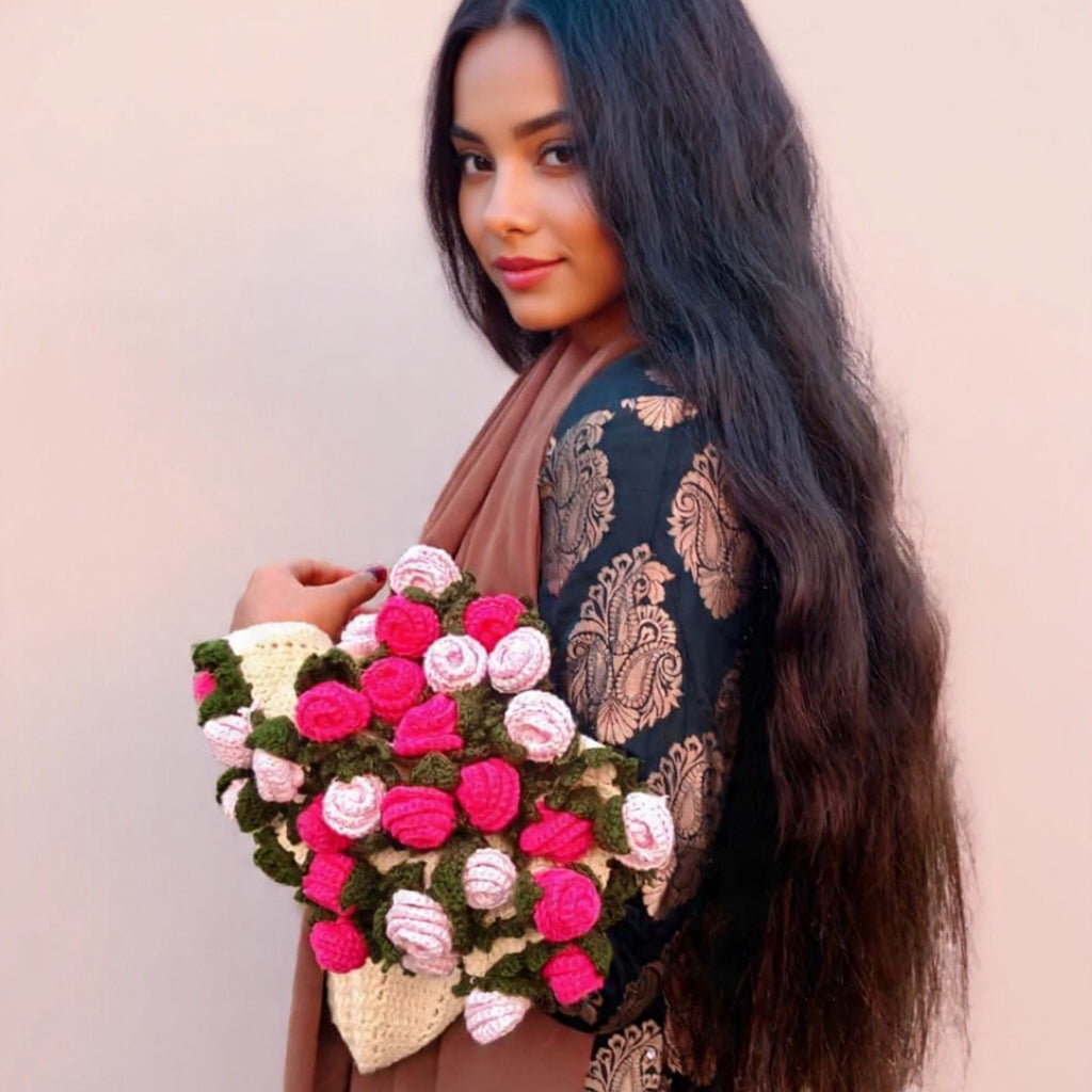 Handmade Crochet Rose Blanket