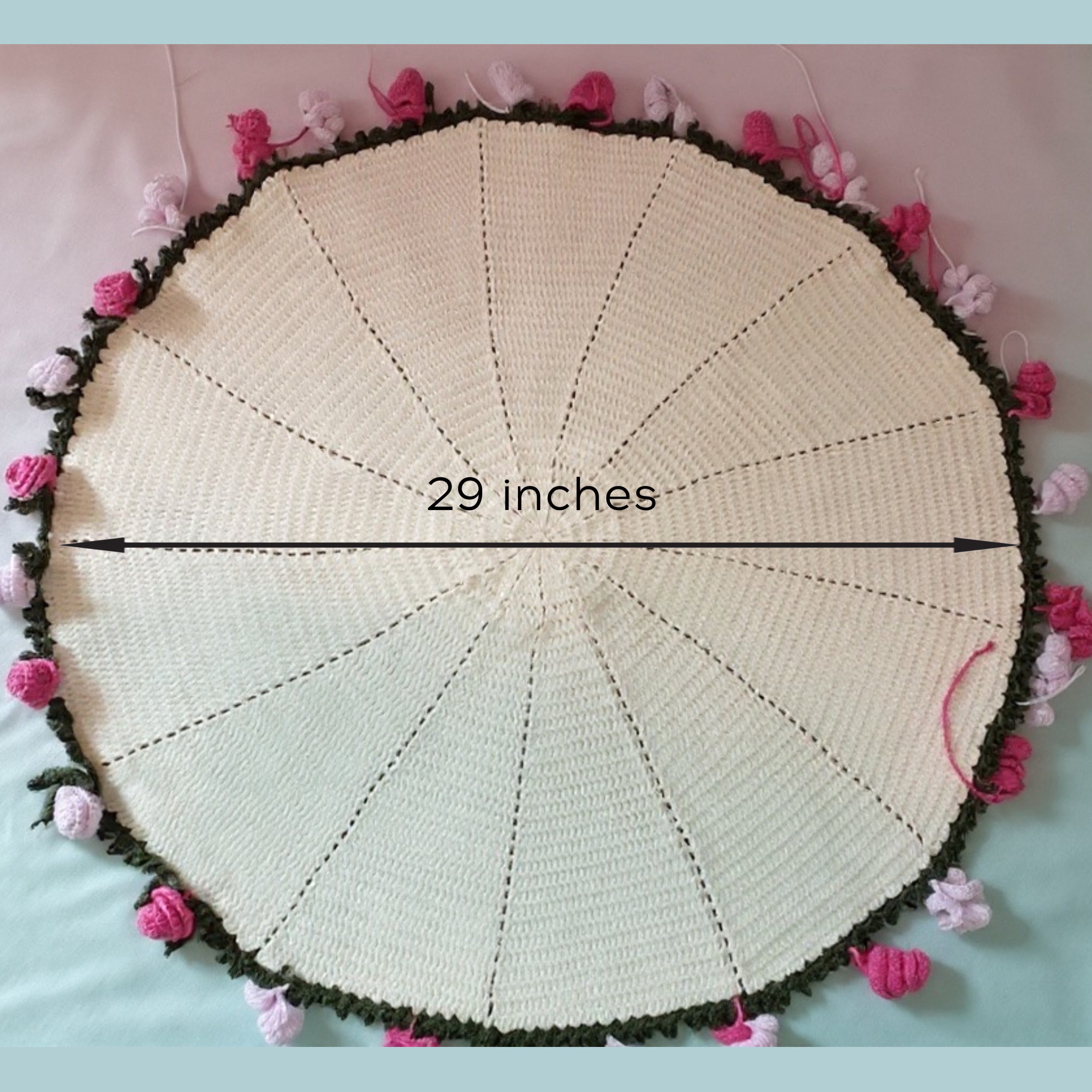 Handmade Crochet Rose Blanket